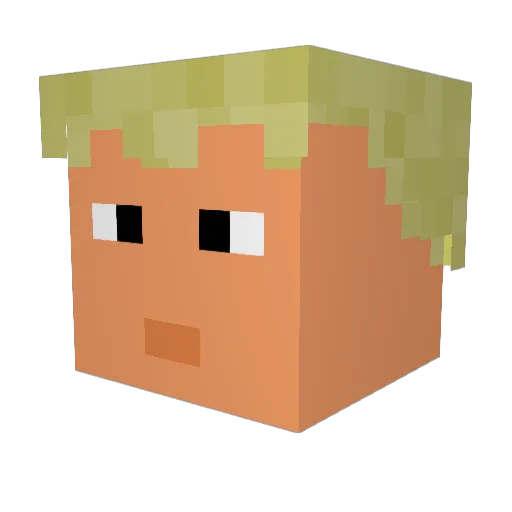officialdonald Minecraft avatar head, 3D render