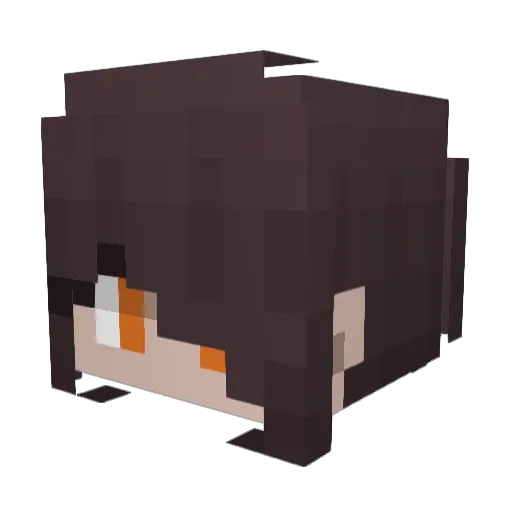 offright Minecraft avatar head, 3D render