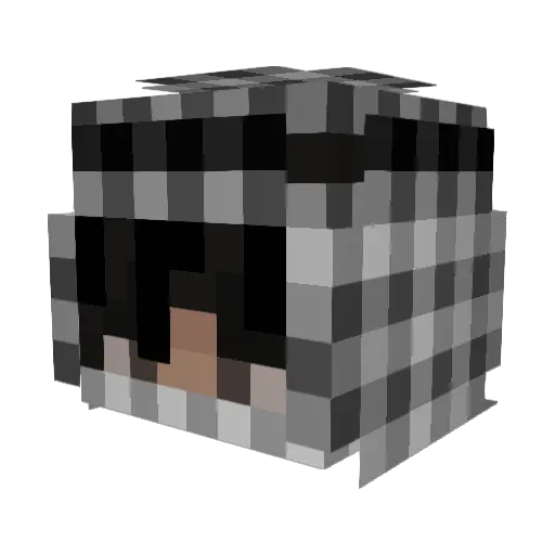 offsetless Minecraft avatar head, 3D render