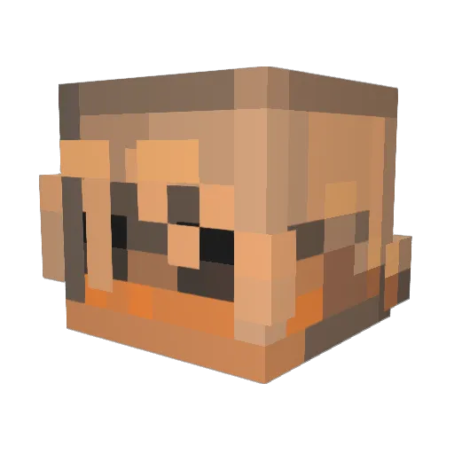 offsettin Minecraft avatar head, 3D render