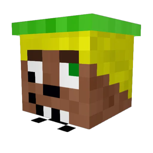 ofido Minecraft avatar head, 3D render