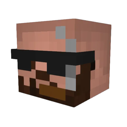ofwudan Minecraft avatar head, 3D render