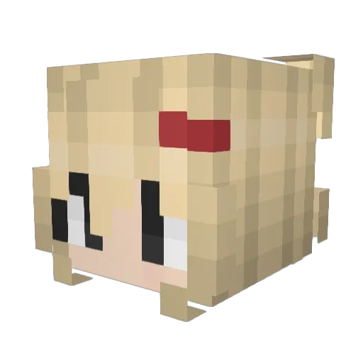 ohayo Minecraft avatar head, 3D render