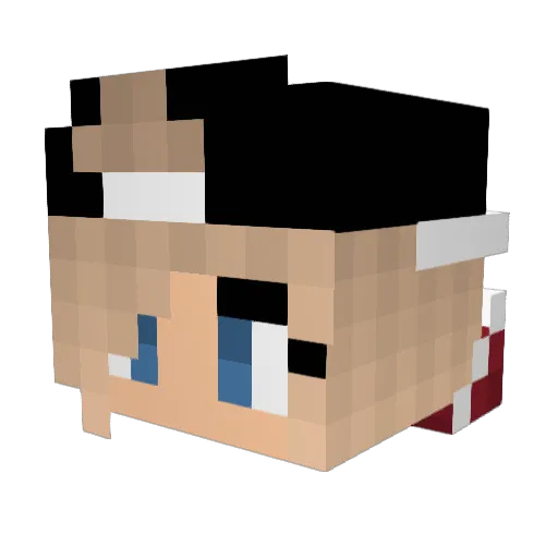 ohhAtaraxia Minecraft avatar head, 3D render