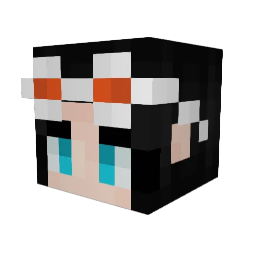 ohhbeans Minecraft avatar head, 3D render