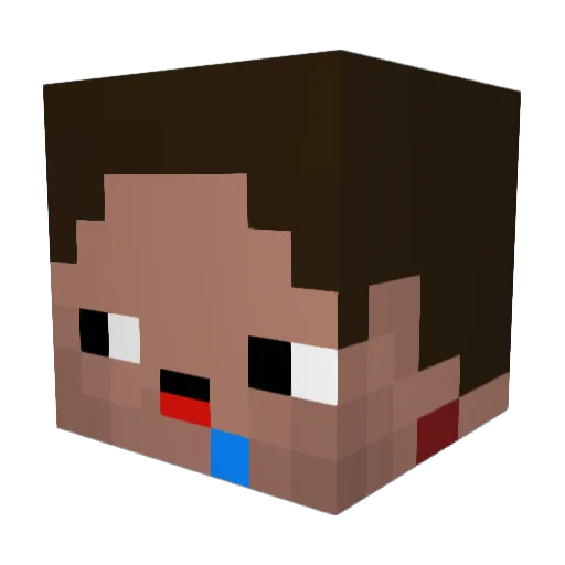 ohnenummer Minecraft avatar head, 3D render