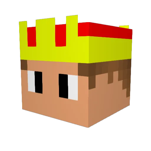 ohsama Minecraft avatar head, 3D render