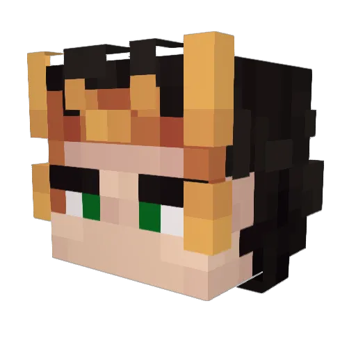 oiryu Minecraft avatar head, 3D render