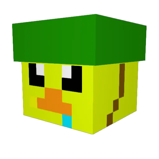 oji_3 Minecraft avatar head, 3D render