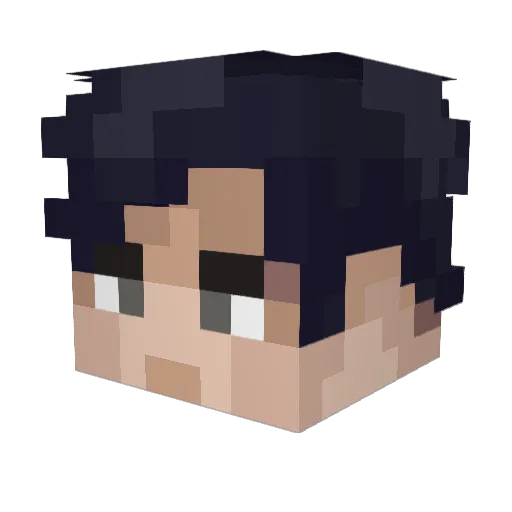 ojjfly Minecraft avatar head, 3D render