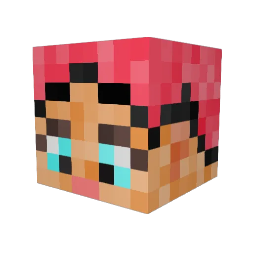 ojunjun Minecraft avatar head, 3D render