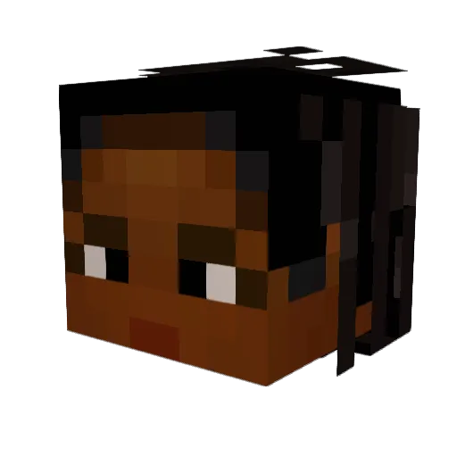 okafia Minecraft avatar head, 3D render