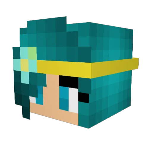 okamat Minecraft avatar head, 3D render