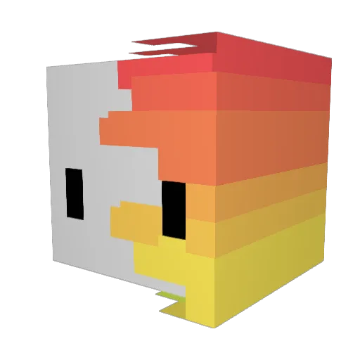 okashe Minecraft avatar head, 3D render