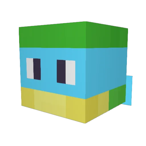 okayK Minecraft avatar head, 3D render