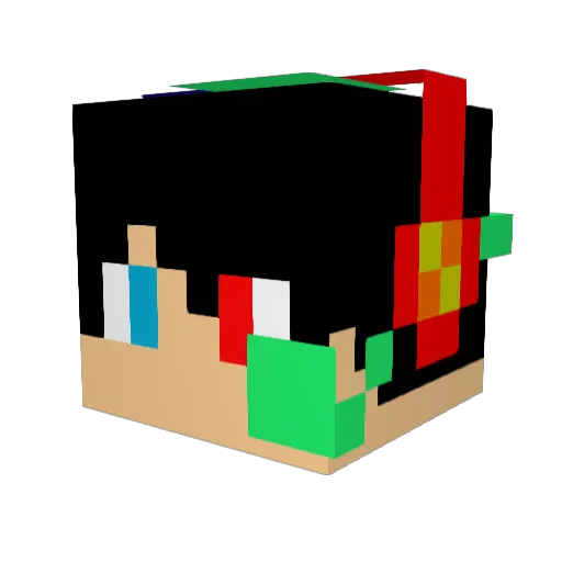 okayu_D Minecraft avatar head, 3D render
