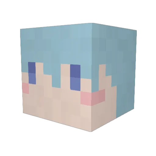 okayu_uw Minecraft avatar head, 3D render