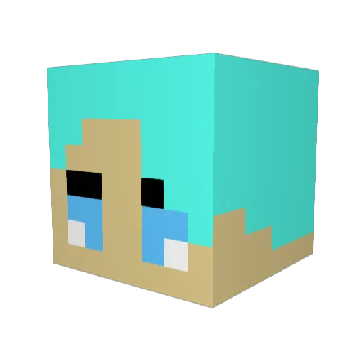 okaza_1 Minecraft avatar head, 3D render