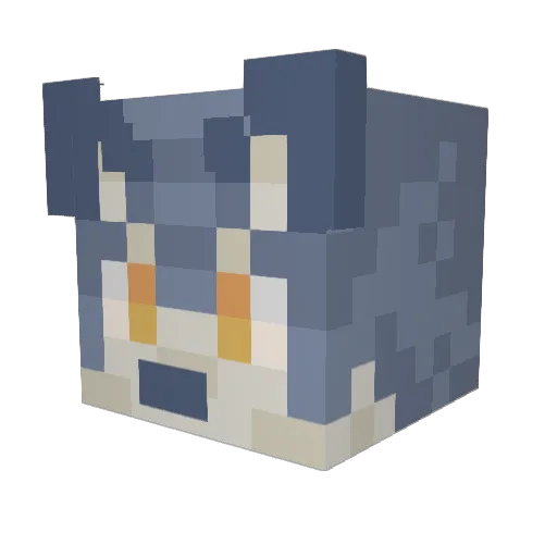 oki_shark Minecraft avatar head, 3D render