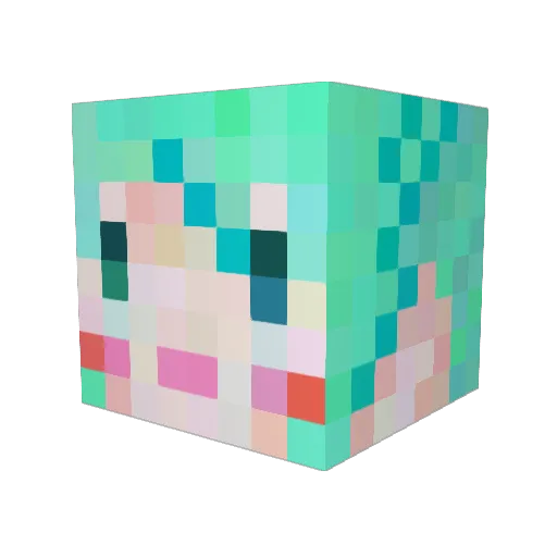 okotokoto Minecraft avatar head, 3D render
