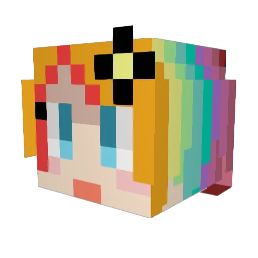 oksamilk Minecraft avatar head, 3D render