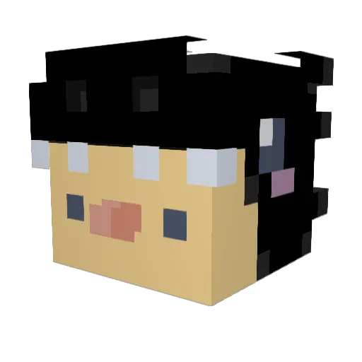 okslide Minecraft avatar head, 3D render