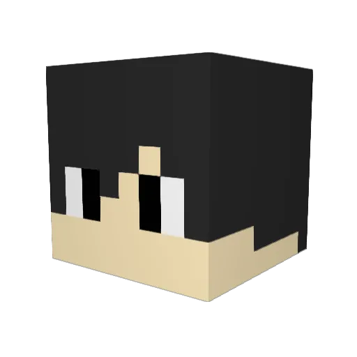 okuyuu Minecraft avatar head, 3D render