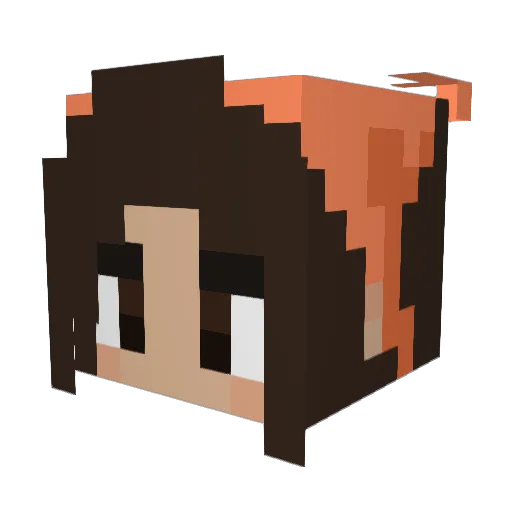 olc_ Minecraft avatar head, 3D render