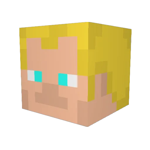 oldasf Minecraft avatar head, 3D render