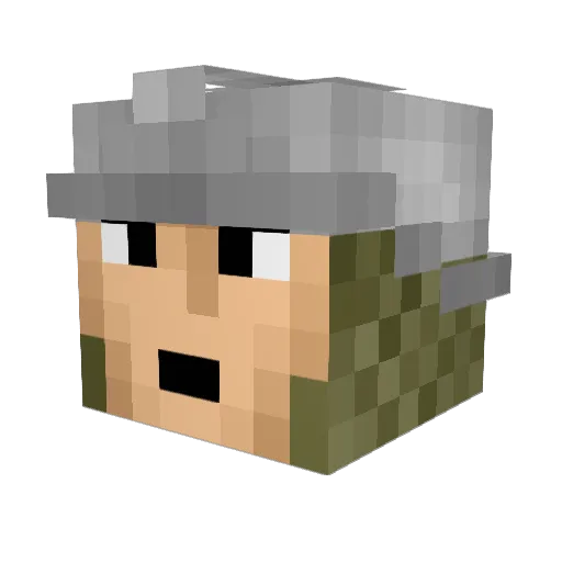 oldhairyone Minecraft avatar head, 3D render