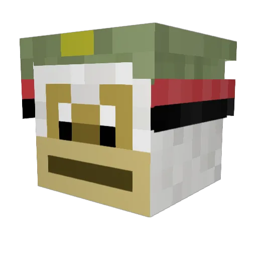 oldirtyb1tch Minecraft avatar head, 3D render