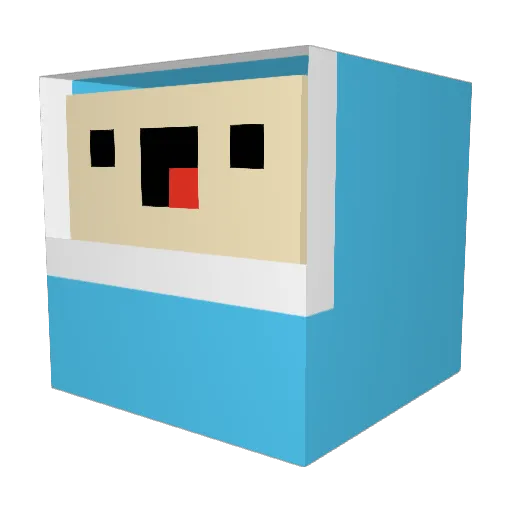 oldman4 Minecraft avatar head, 3D render