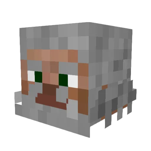 oldmoth Minecraft avatar head, 3D render