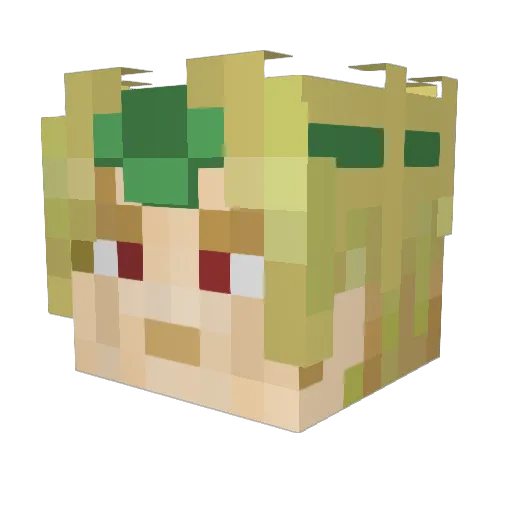 oliveur Minecraft avatar head, 3D render