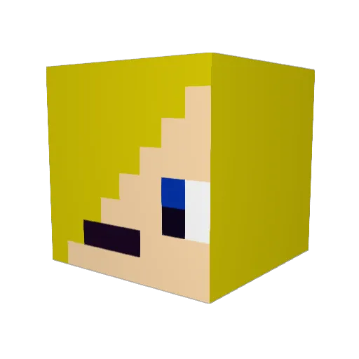 ollesally Minecraft avatar head, 3D render