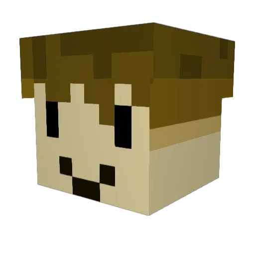 olliedm Minecraft avatar head, 3D render