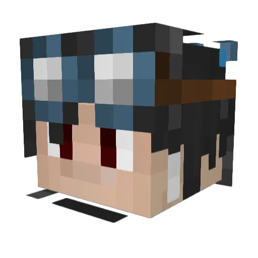 ollybomb Minecraft avatar head, 3D render