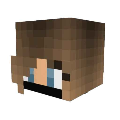 ollyside Minecraft avatar head, 3D render