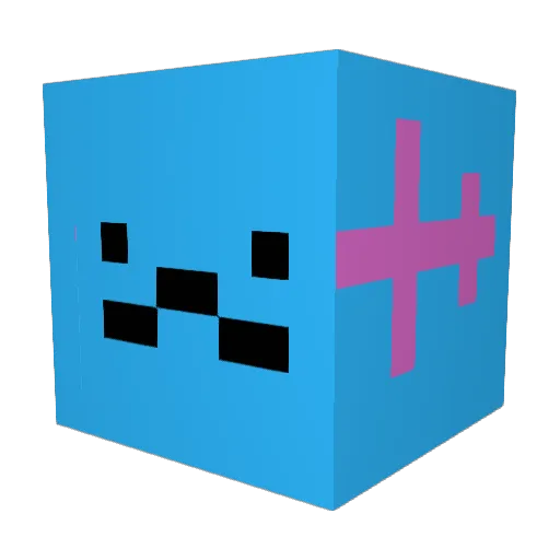 omche Minecraft avatar head, 3D render
