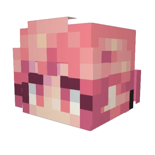 omegahpink Minecraft avatar head, 3D render