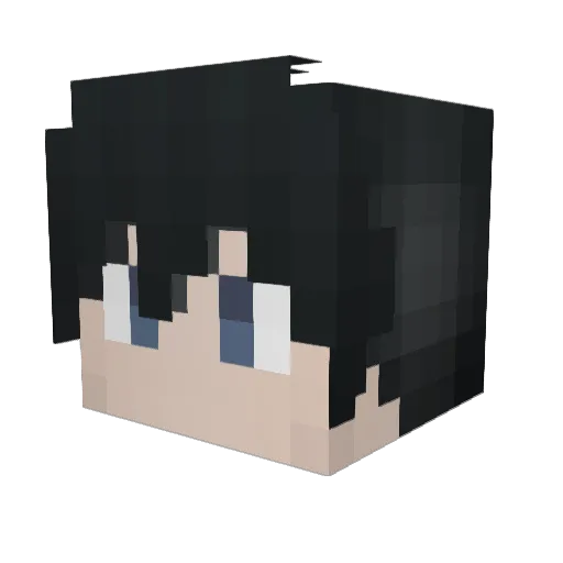 omegaverse Minecraft avatar head, 3D render
