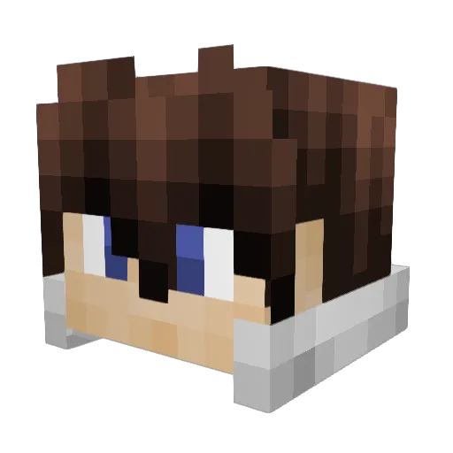 omezoku Minecraft avatar head, 3D render