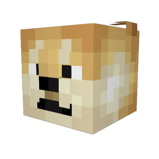 omgshibe Minecraft avatar head, 3D render