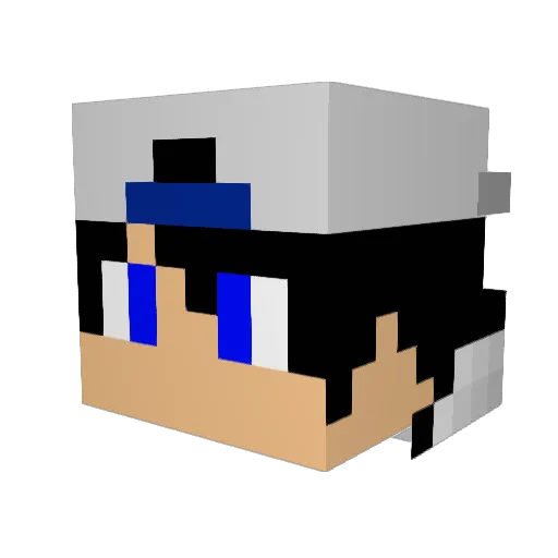 omirai Minecraft avatar head, 3D render