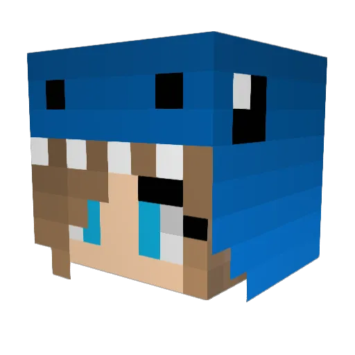 ommaxime Minecraft avatar head, 3D render