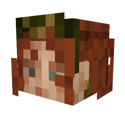 omniofpresence Minecraft avatar head, 3D render