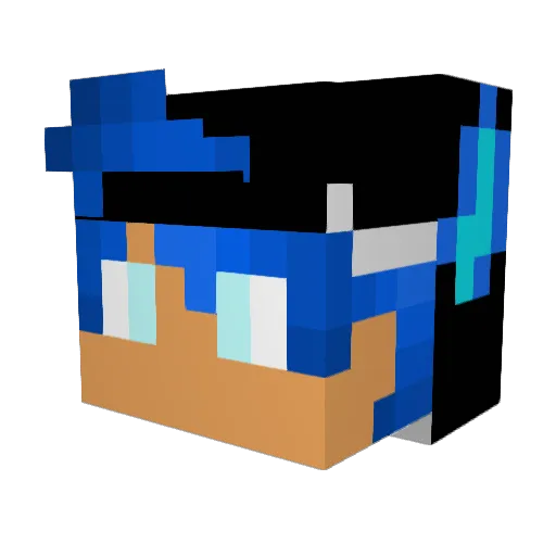 omnipotently Minecraft avatar head, 3D render