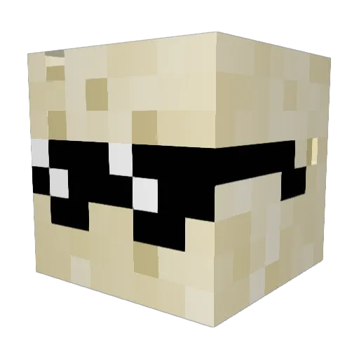 omqswhitecheese Minecraft avatar head, 3D render