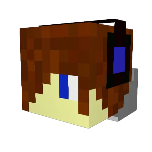 omripo Minecraft avatar head, 3D render