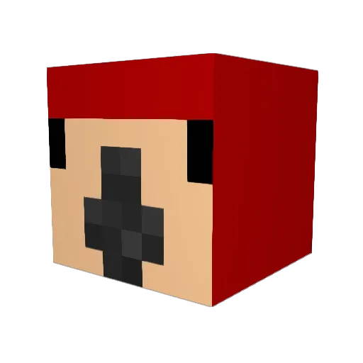 on55HP Minecraft avatar head, 3D render